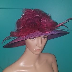 Derby/  Church Hat in purple & magenta duo chrome